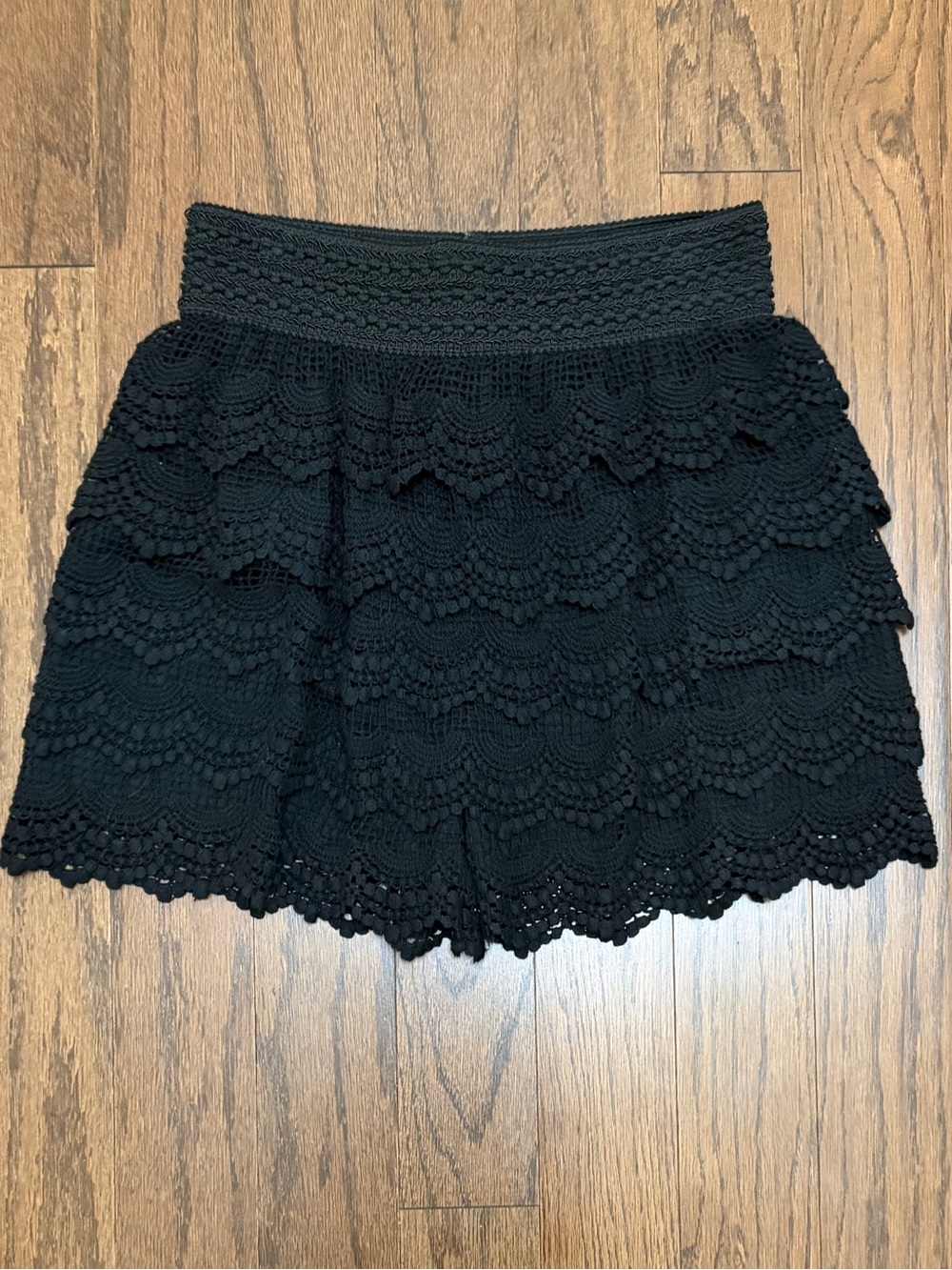Turquoise Haven NWT High-Waist Black Crochet Lace Shorts for Women Size Small